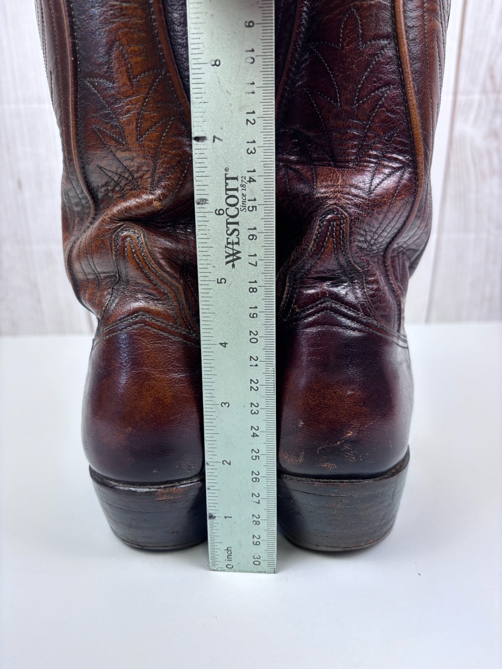 Vintage Lucchese Seville Boots San Antonio 2083ZZ Goatskin Leather Cowboy Sz 8E - Picture 14 of 15